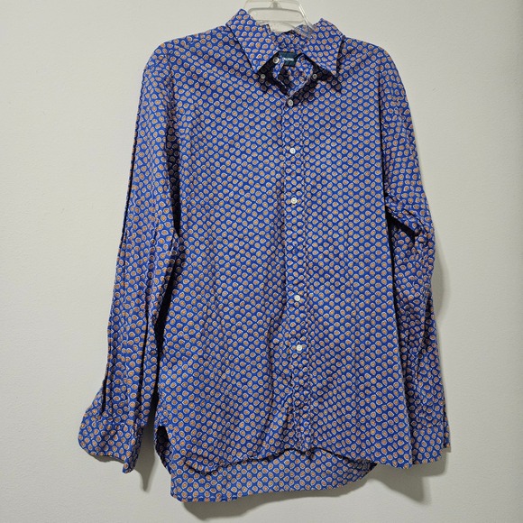 Ralph Lauren Other - Ralph Lauren Mens XL Blue Orange Floral Geometric Button Down‎ Shirt Long Sleeve